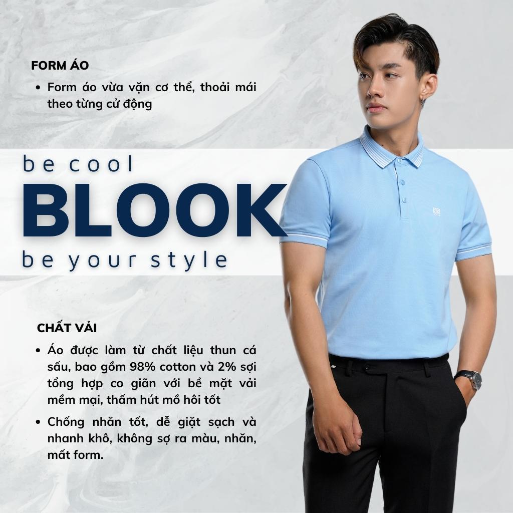 Áo polo nam slimfit BLOOK vải cotton 5 màu in logo BS mã 42613