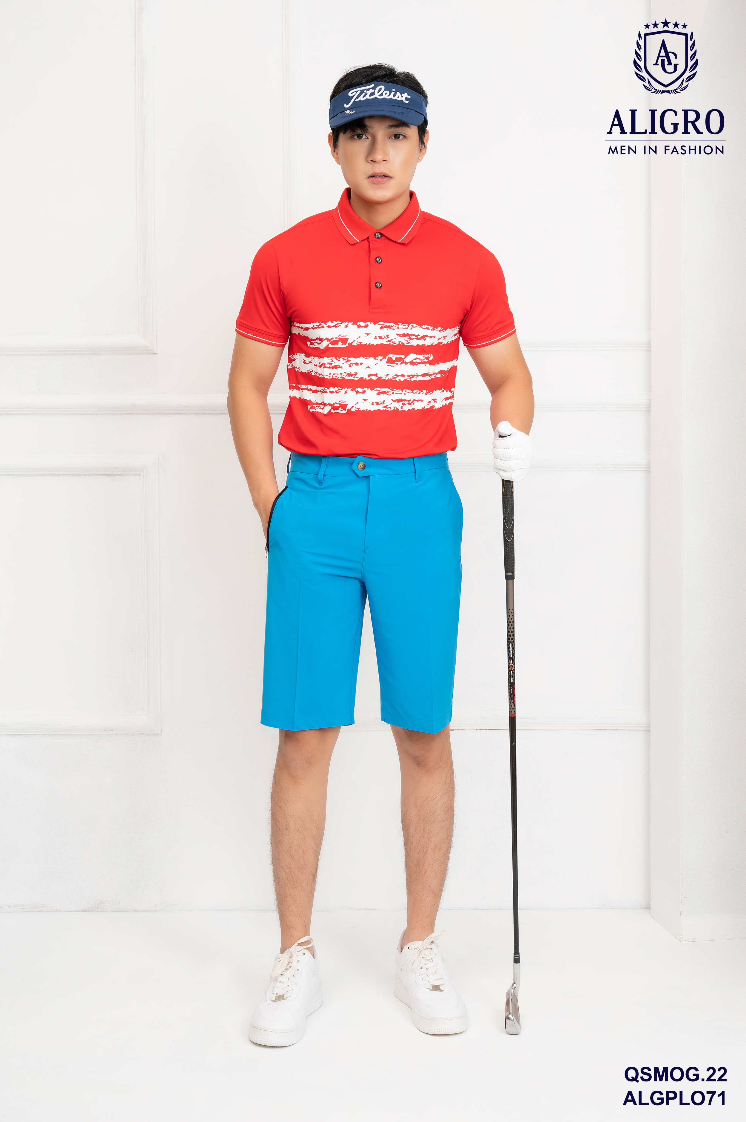 Quần short golf nam ALIGRO nhiều màu chất vải co giãn chống nhăn cực tốt, thoáng khí, thấm hút tốt QSMOG.22