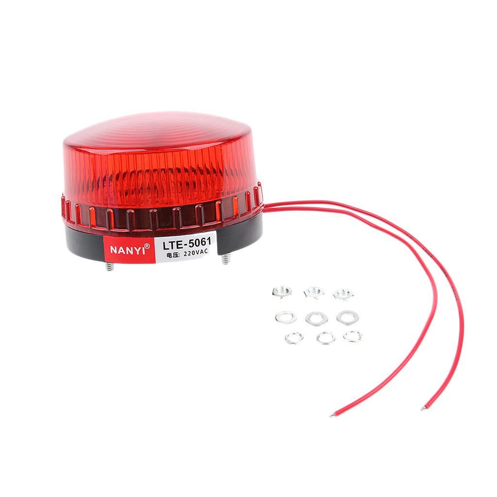 2PCS 220V Red & Blue Emergency LED Strobe Signal Warning Light Beacon