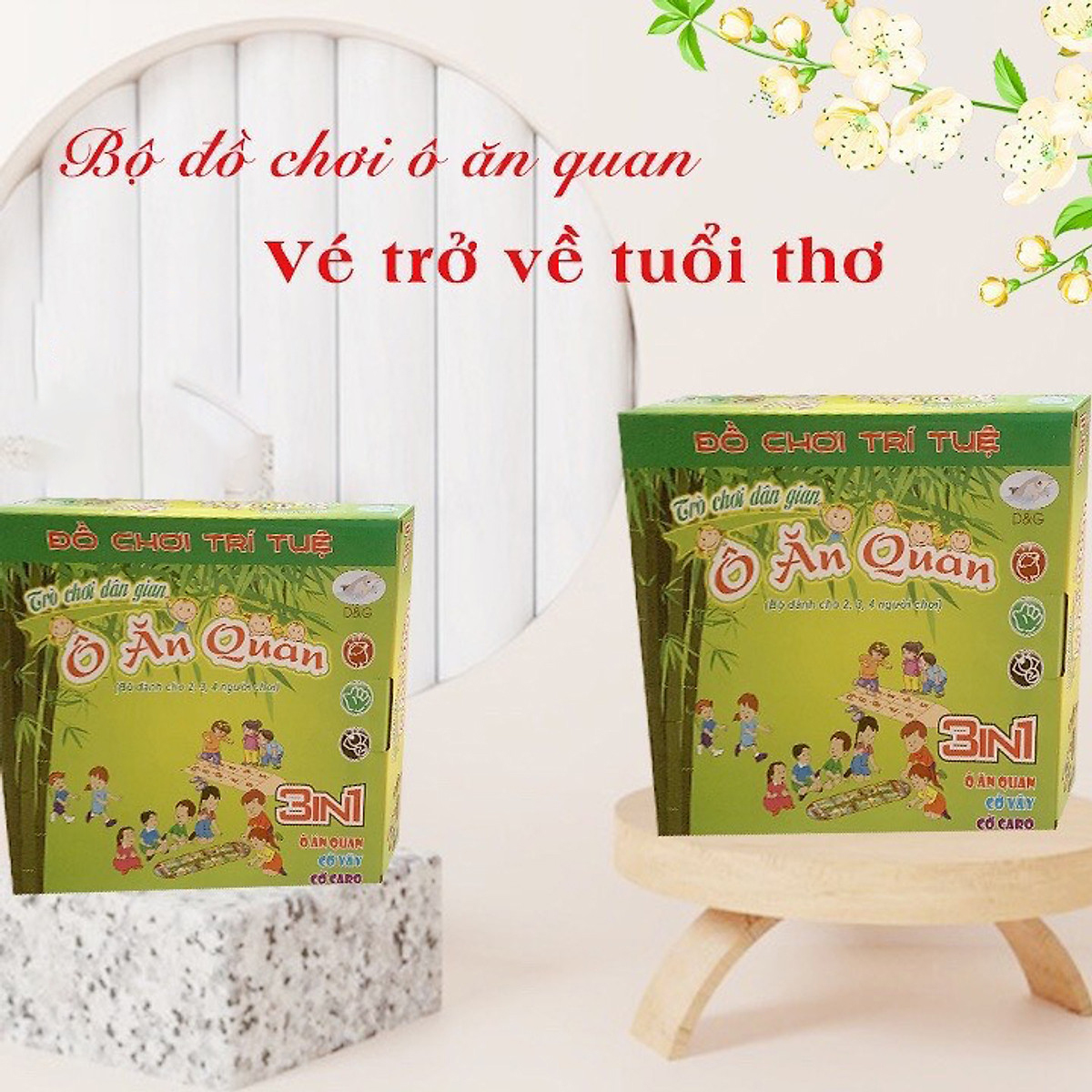 Trò chơi dân gian truyền thống 3 in 1 - Ô Ăn Quan - Cờ Vây - Cờ Caro