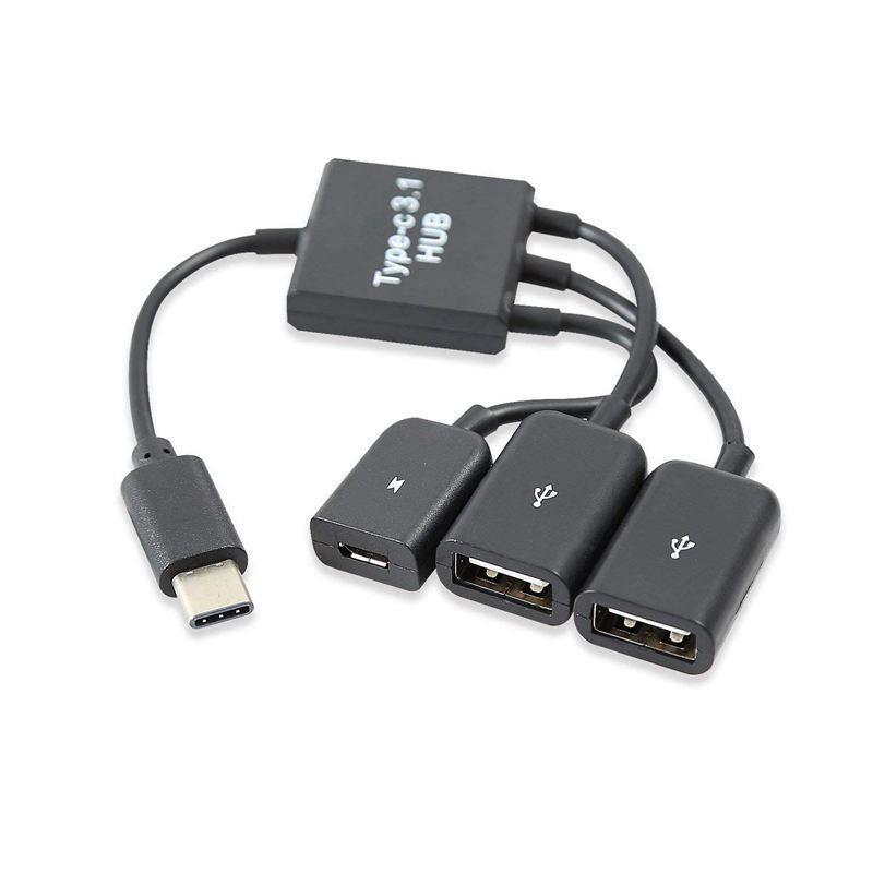 USB 3.1 Type C 2.0 + Micro-USB Female 3 in 1 OTG HUB