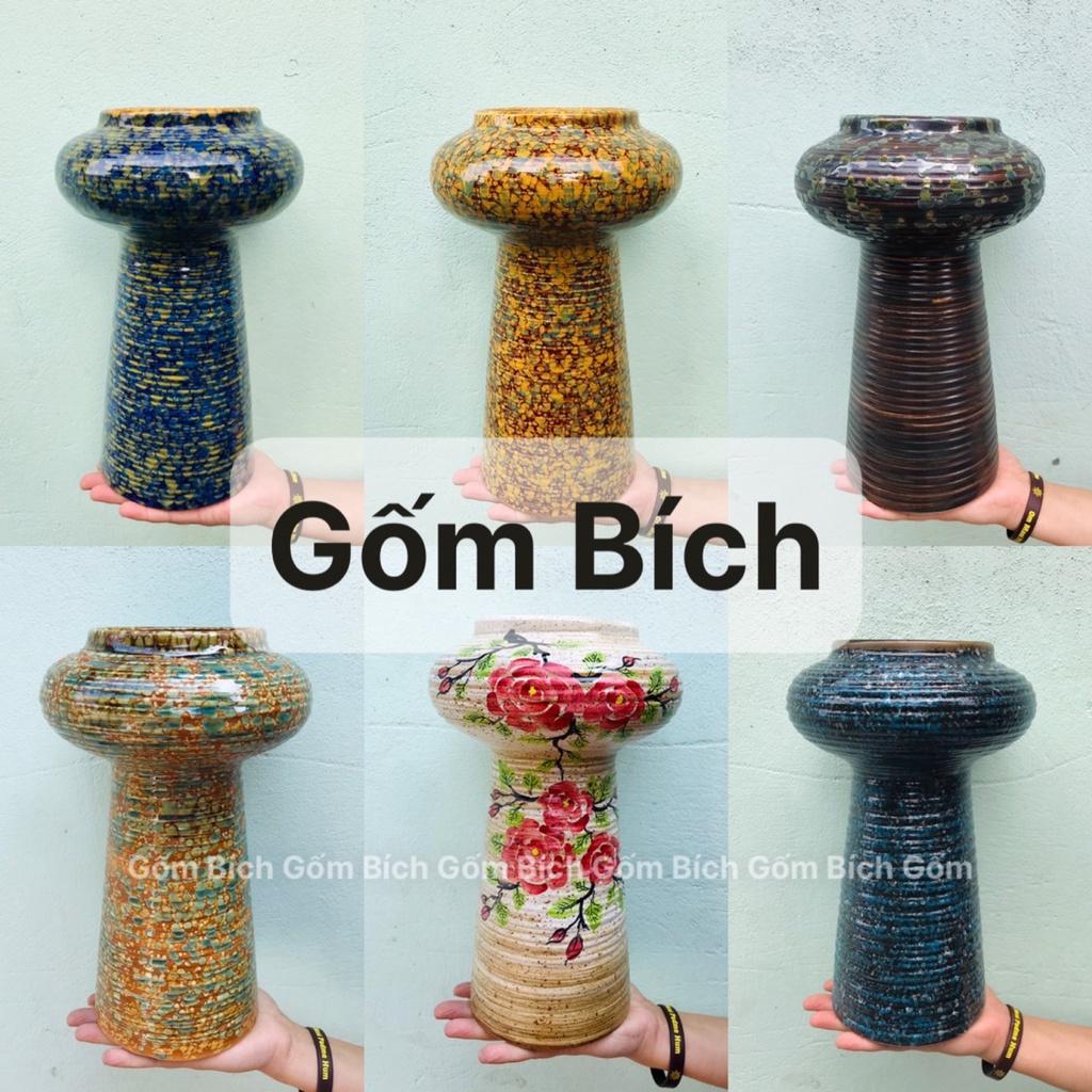 Bình Hoa Dáng Búp Bê Men Sắc Màu - Gốm Sứ Bát Tràng - Lọ Hoa decor