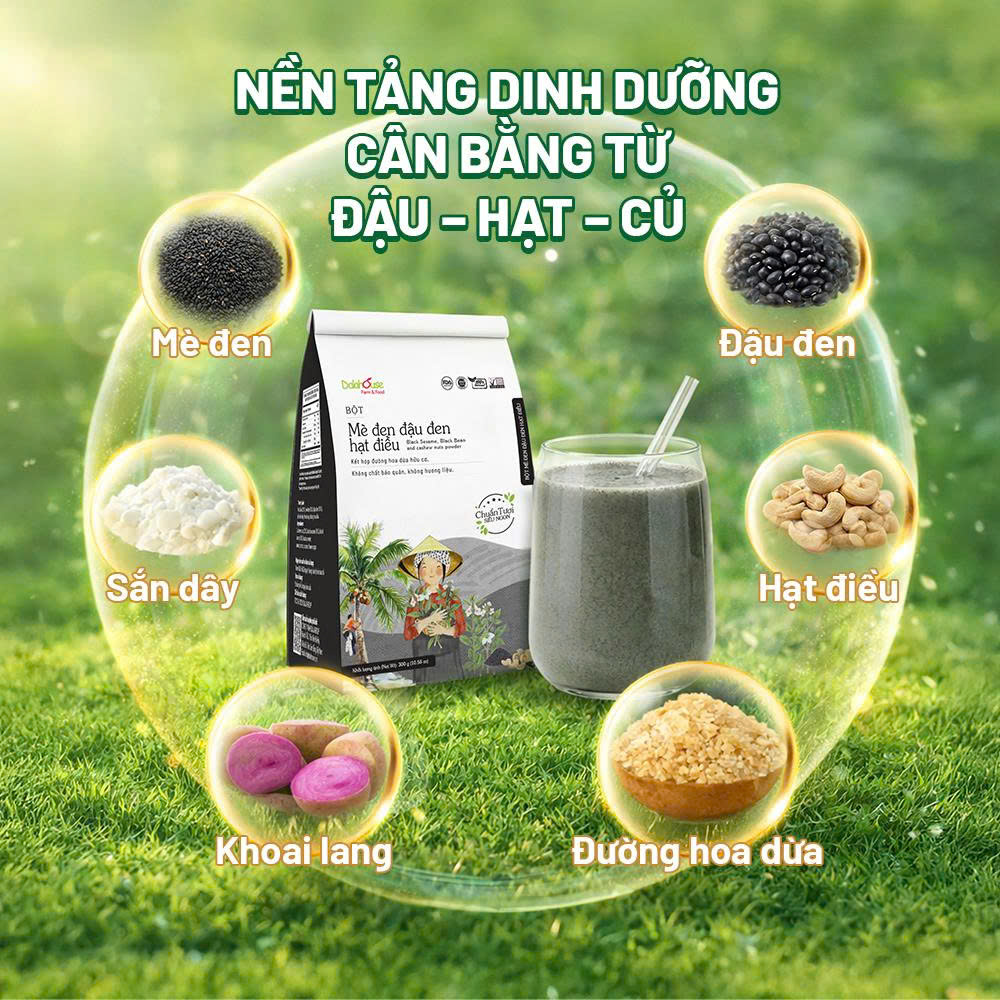 Sữa hạt mè đen Dalahouse 300gr - bột mè đen đậu đen hạt điều sấy thăng hoa