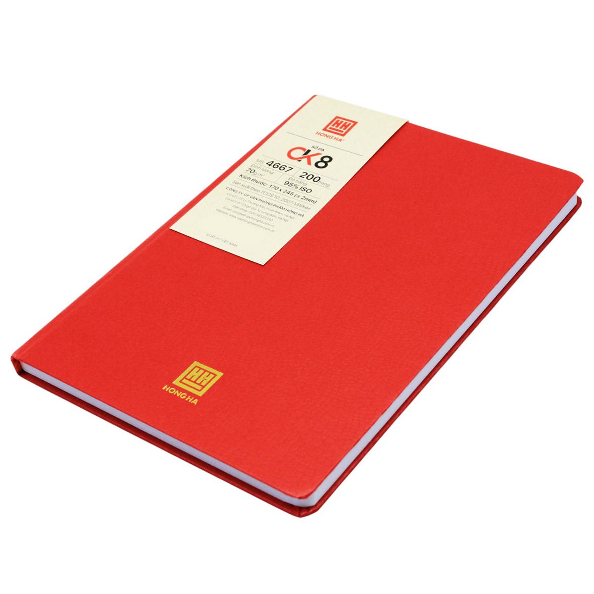 Sổ Da CK8 - 200 Trang 70gsm - Hồng Hà 4667 - Màu Đỏ