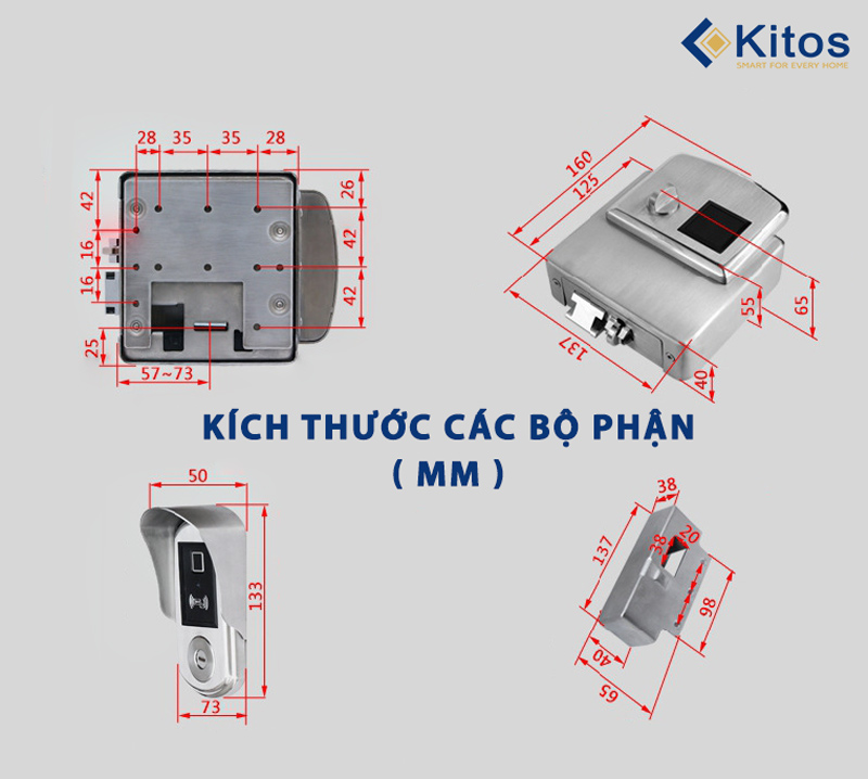 Khóa thông minh Kitos KT-DL02 Pro vân tay 2 chiều