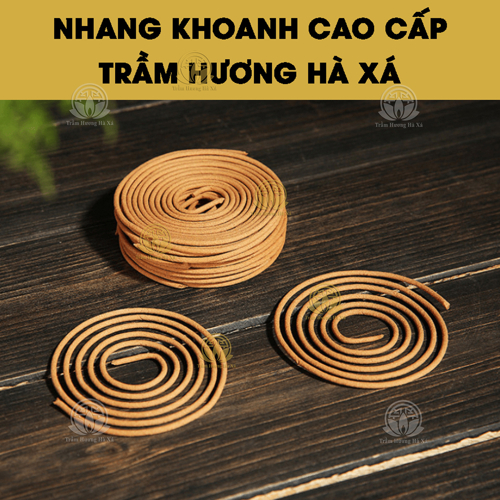 Nhang khoanh trầm hương HÀ XÁ xông nhà 100g đồ thờ cúng thanh lọc không khí, an toàn cho sức khỏe