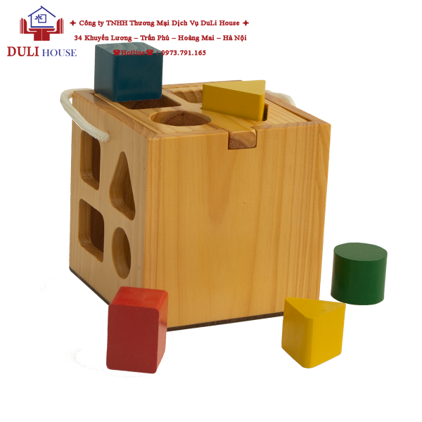 Hộp thả hình 140 X 140, đồ chơi thả hình khối bằng gỗ, đồ chơi trẻ em