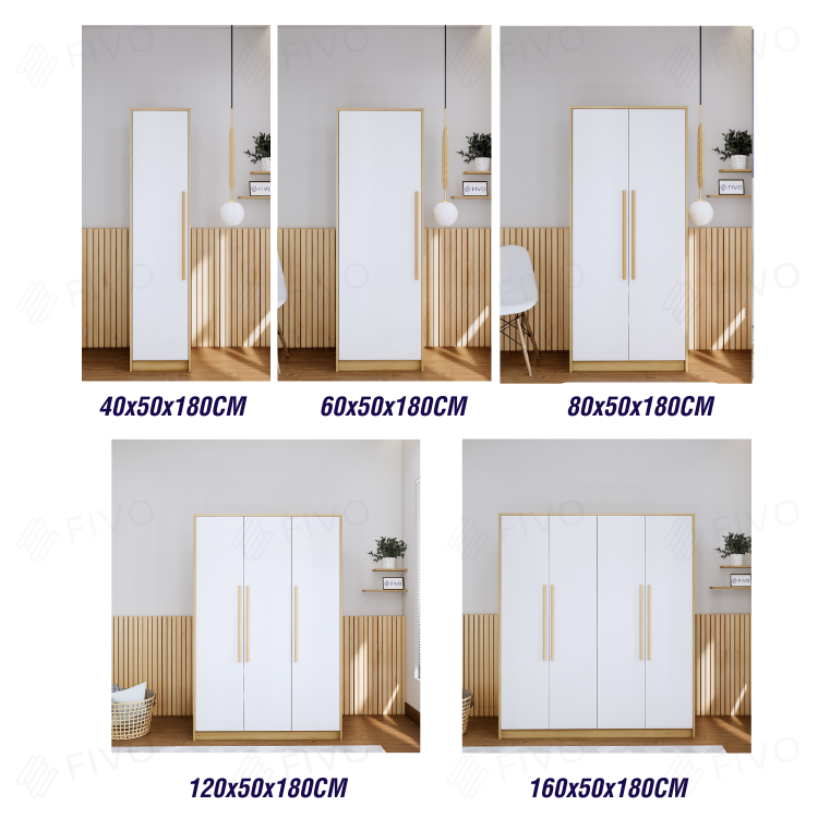 Tủ Đựng Quần Áo Gỗ MDF Lõi Xanh Chống Ẩm Dày 17mm FIVO FC01 Cửa Mở 3 Cánh Ngang 1m2 Phong Cách Hàn Quốc Dễ Dàng Lắp Ráp - Chính Hãng