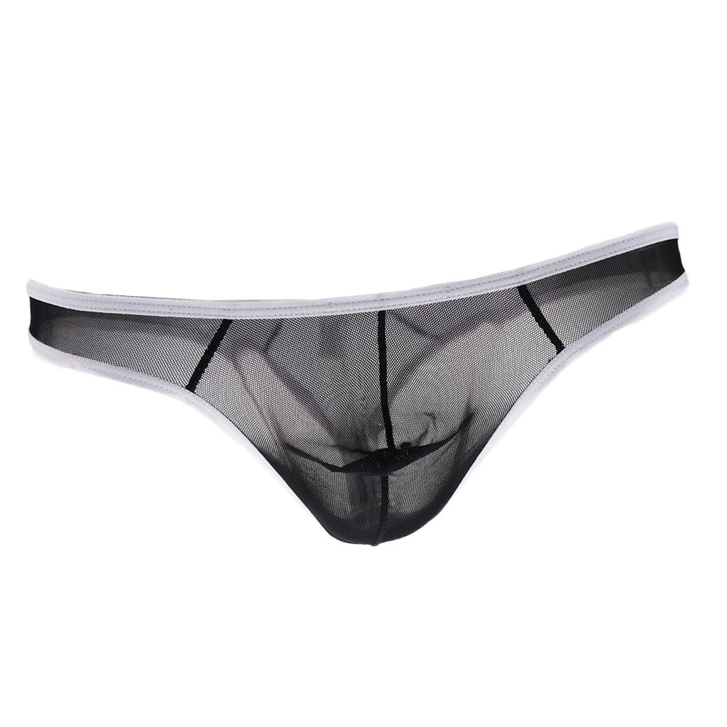 27-35inch Sexy Mens See-through Mesh Underwear Mesh Pouch Briefs Bikini Underpants