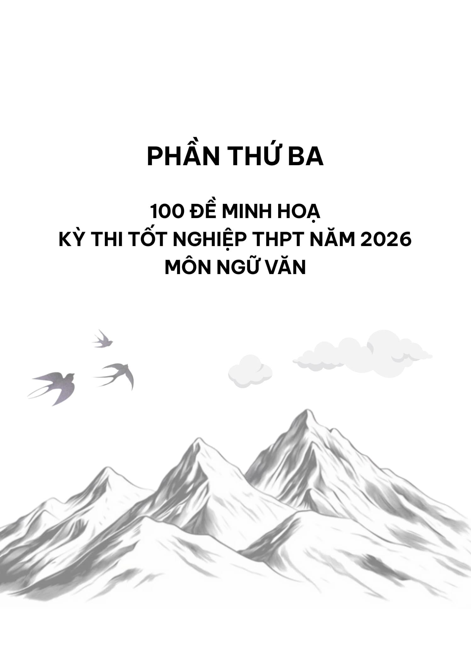 Sách - 100 Đề Minh Họa Tốt Nghiệp THPT 2026 - Môn Ngữ Văn