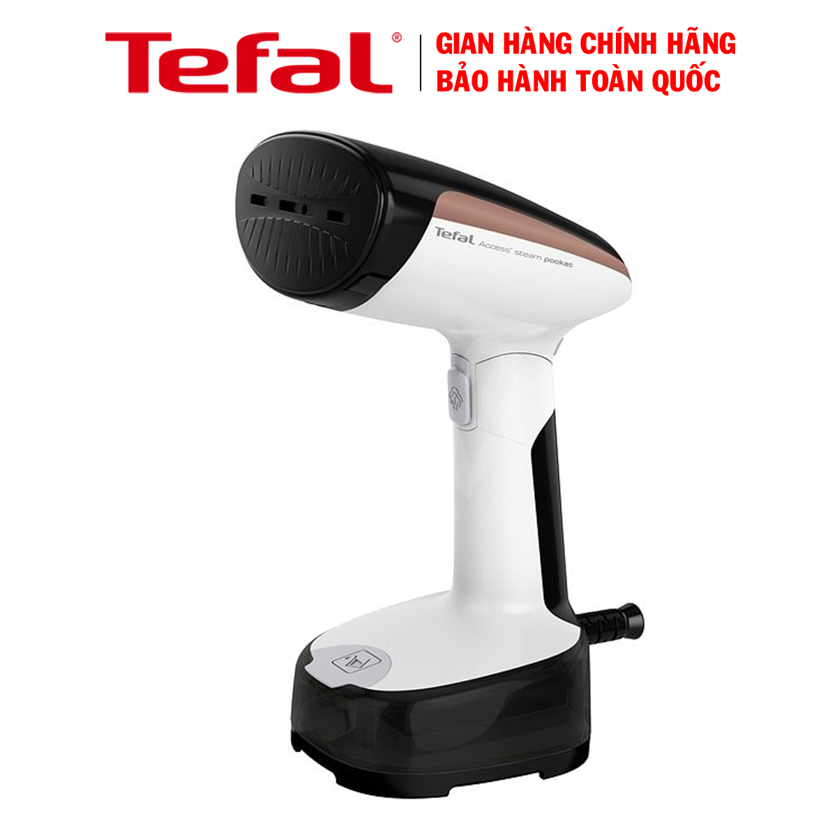 Bàn là cầm tay Tefal DT3030E0, Công suất 1300W, Dung tích bình nước 120ml, Có thể gấp gọn, tự ngắt khi quá nhiệt, Hàng chính hãng - Bảo hành 24 tháng