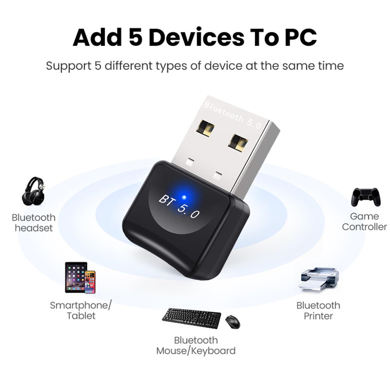 Bluetooth Adapter Plug and Play Audio Receiver for Headphones Computer
