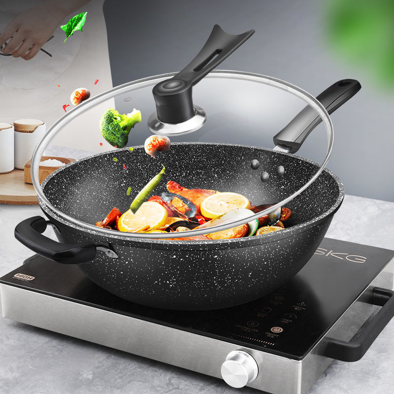 Bộ Chảo Chiên Xào & Hấp 2trong1 Steamed Frying Pan Stone Germany 480T - tặng dụng cụ vệ sinh