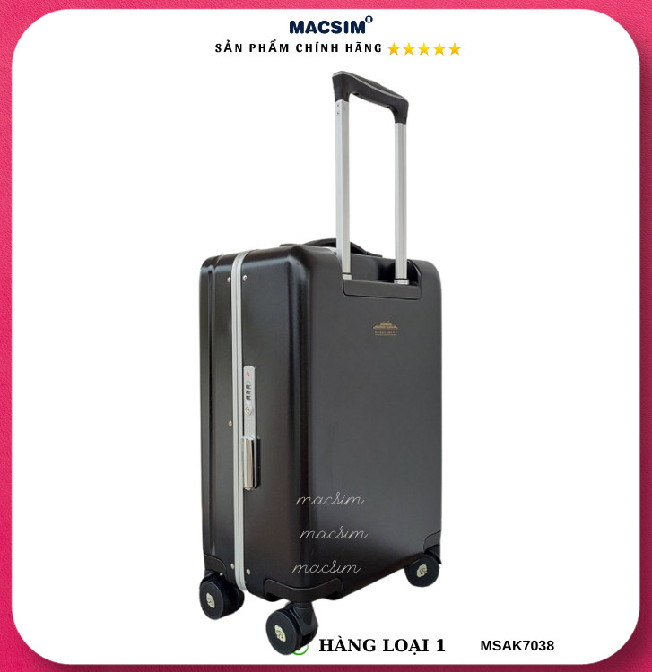 Vali cao cấp Macsim Aksen hàng loại 1 MSAK7038H cỡ 20 inch màu Black, Red