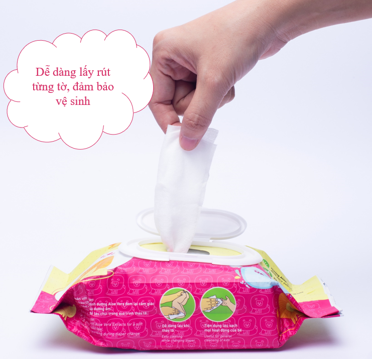 COMBO 3 Gói Khăn ướt em bé ENJOY mềm mại, dưỡng ẩm, tiện dụng, đạt chuẩn sức khỏe SGS - Gói 80 tờ