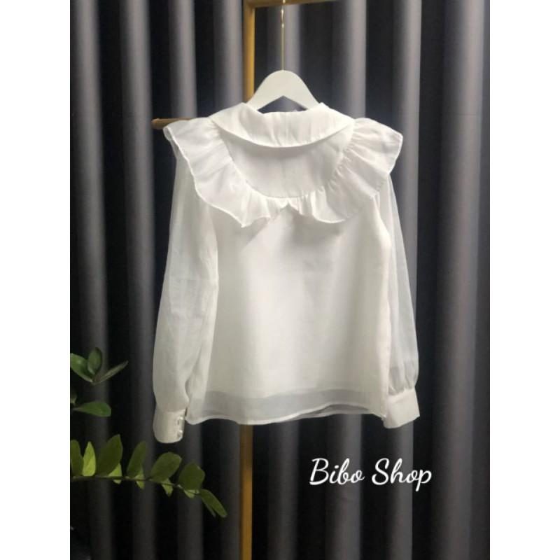 Áo Sơ Mi Tơ Cách Điệu Phối Bèo  2 Lớp ( hình thật shop tự chụp)