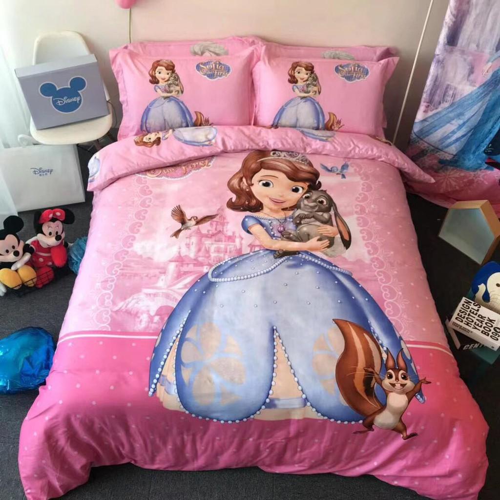 Bộ Chăn ga Cotton Disney - Công chúa 100% Cotton hàng nhập khẩu