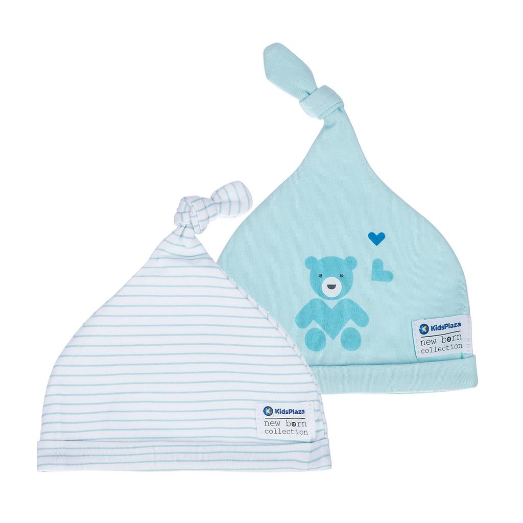 Set 2 mũ chóp sơ sinh cotton Kids Plaza BA21 (nhiều mẫu