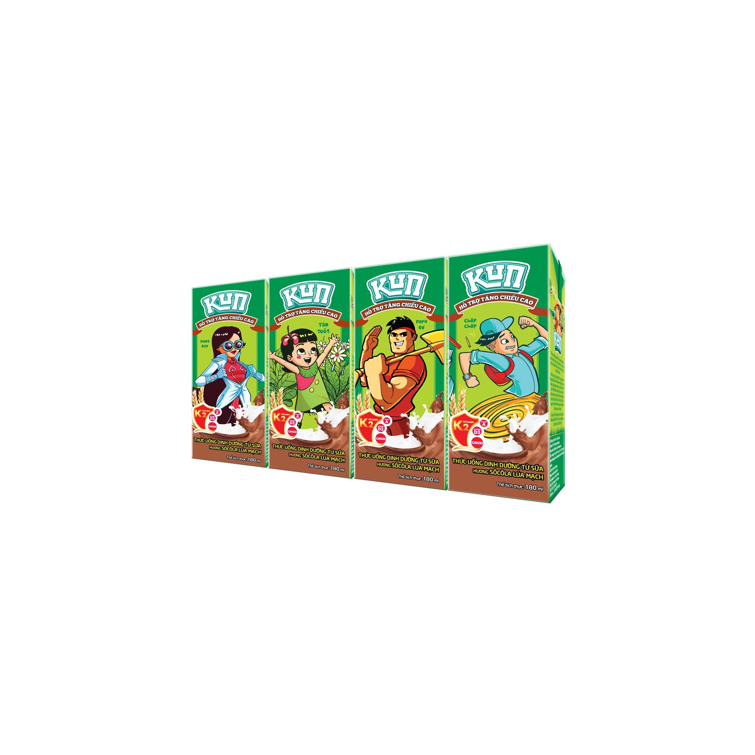 Thùng 48 Hộp Sữa SoCola Lúa Mạch KUN 180ml/hộp