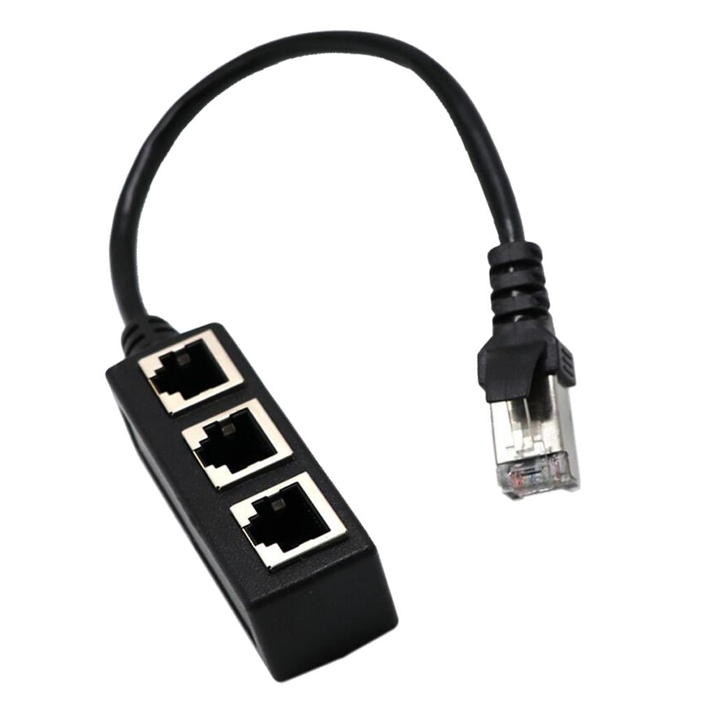RJ45 Bộ Chia 1 Ra 3 Wys Nữ Ổ Cắm LAN Ethernet Cáp 8P8C Mở Rộng