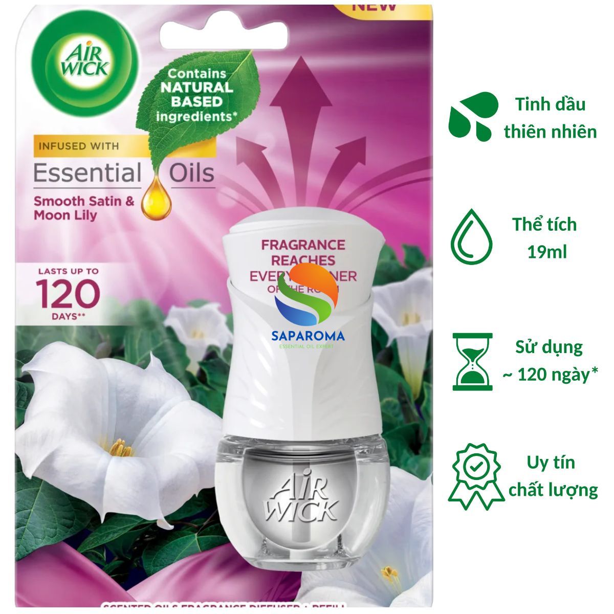 Combo 2 Bộ tinh dầu thơm phòng Air Wick 19ml, nhập khẩu Châu Âu