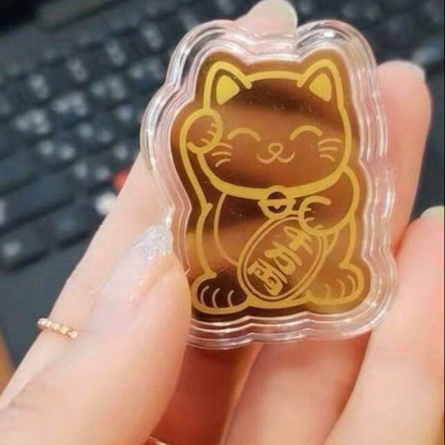 Miếng Dán Ốp Lưng Điện Thoại Mèo Vàng May Mắn