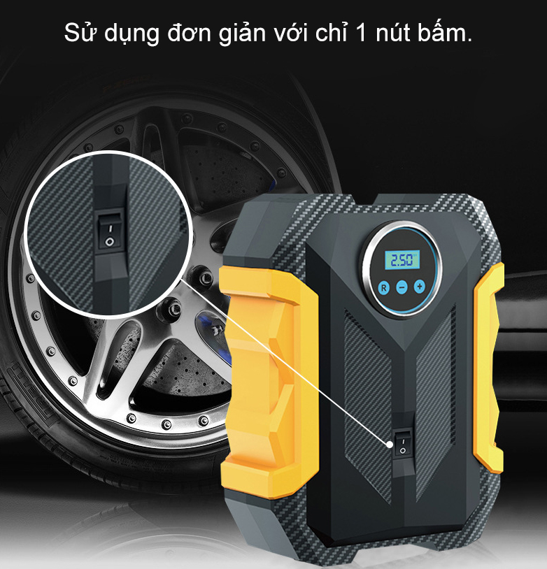 Máy bơm lốp oto xe hơi tự động ngắt khi đủ áp - CASU1399