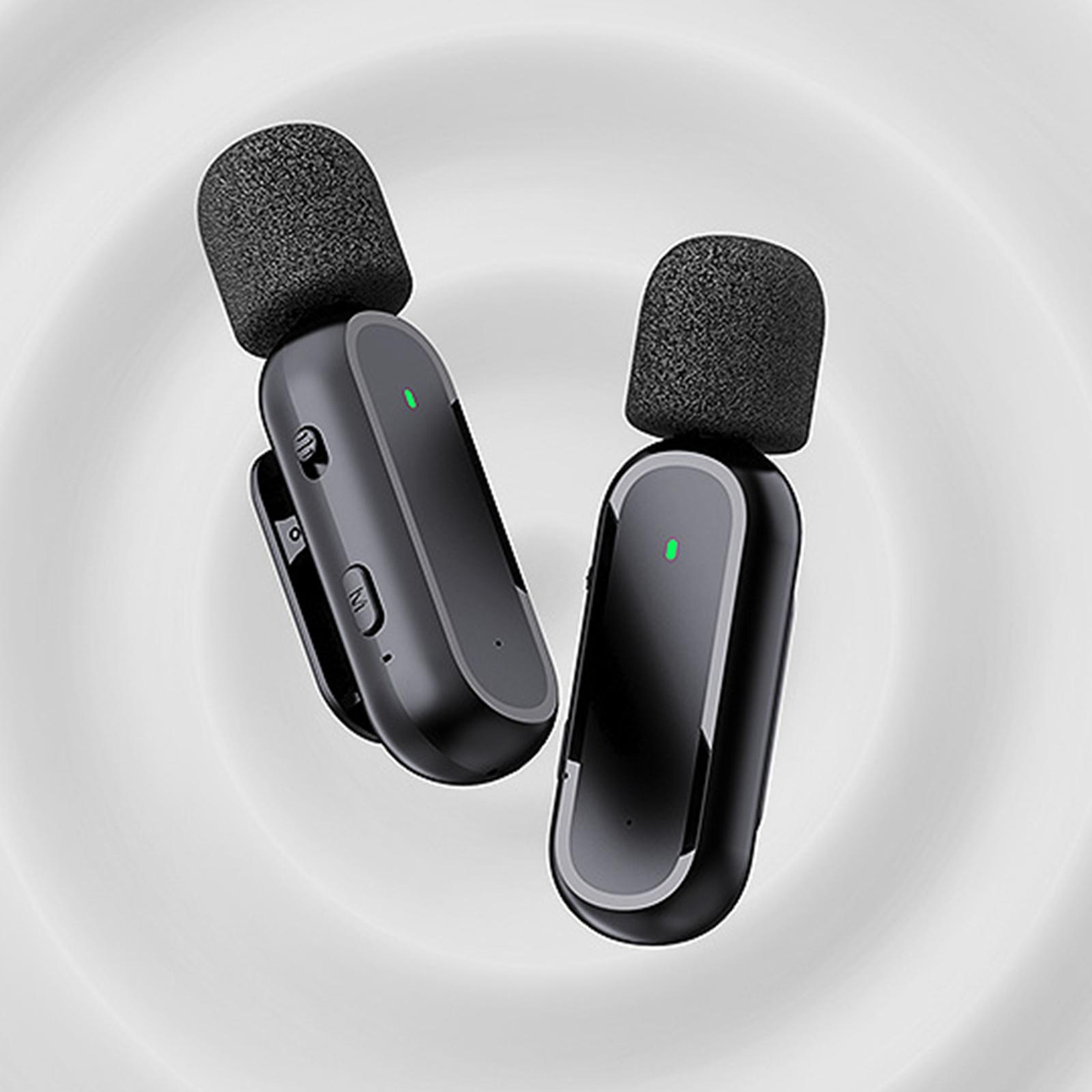 Professional Wireless Lavalier Mic DSP Noise Reduction for Vlog Interview Tiktok