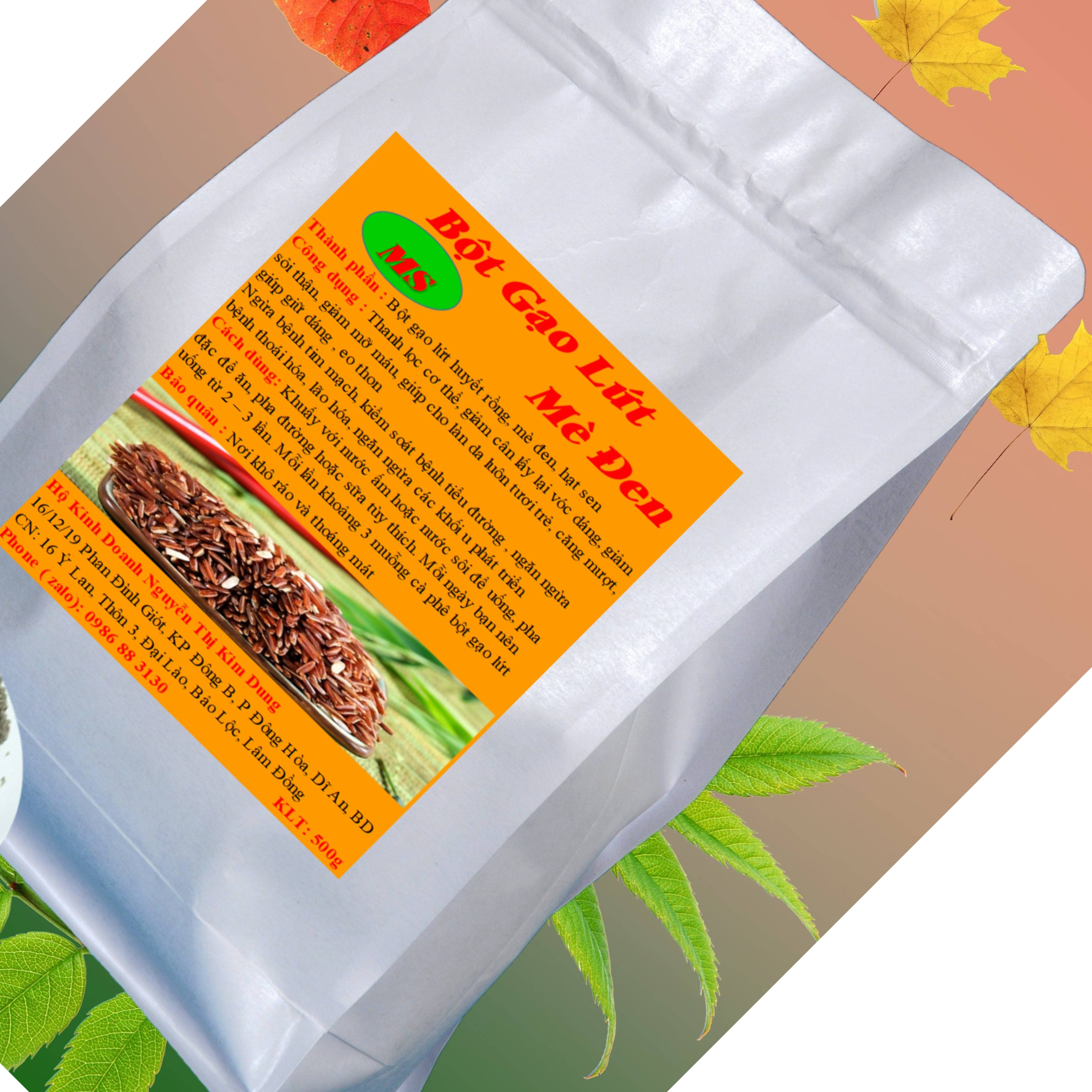 Bột gạo lứt - mè đen - hạt sen 500g - ( MS)