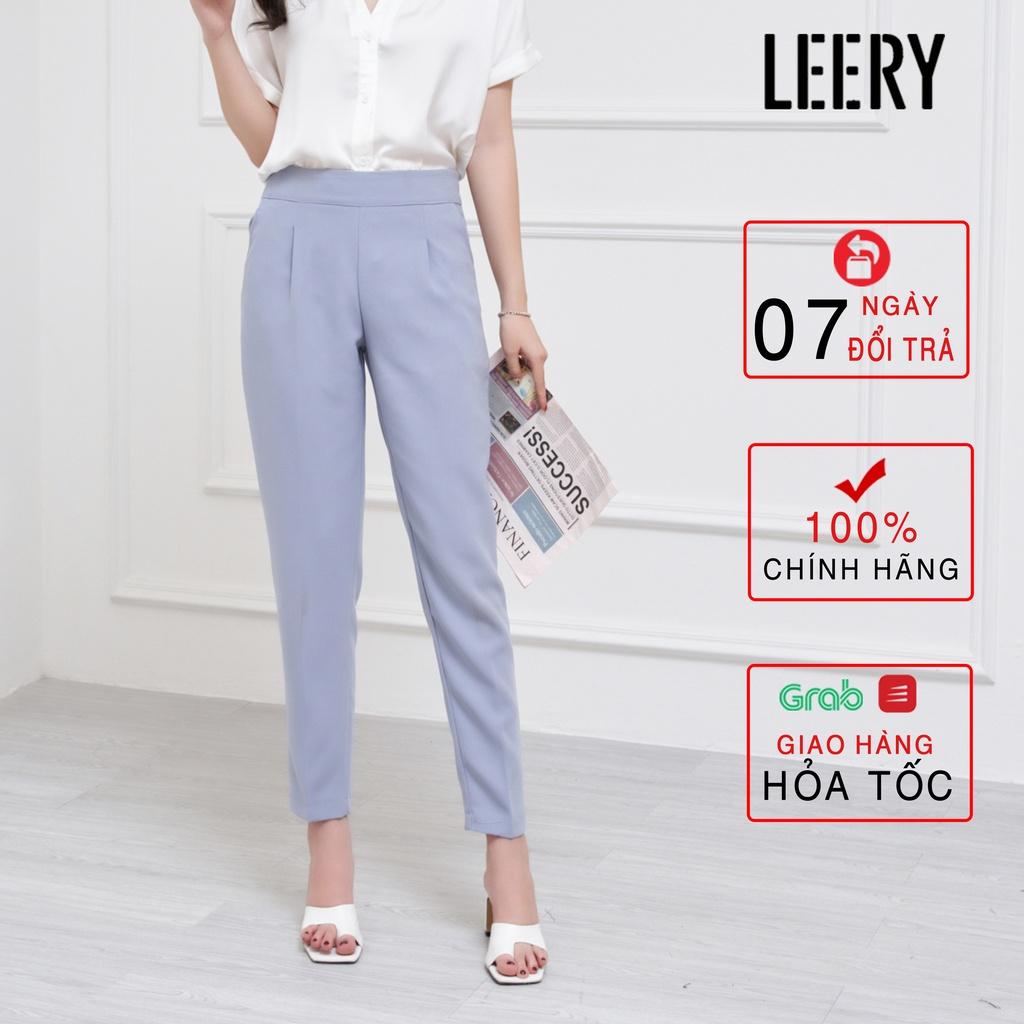 Quần tây nữ công sở quần baggy lưng cao ống đứng thiết kế lưng thun cao cấp màu Đen Xanh Be Ghi Hồng QD-16