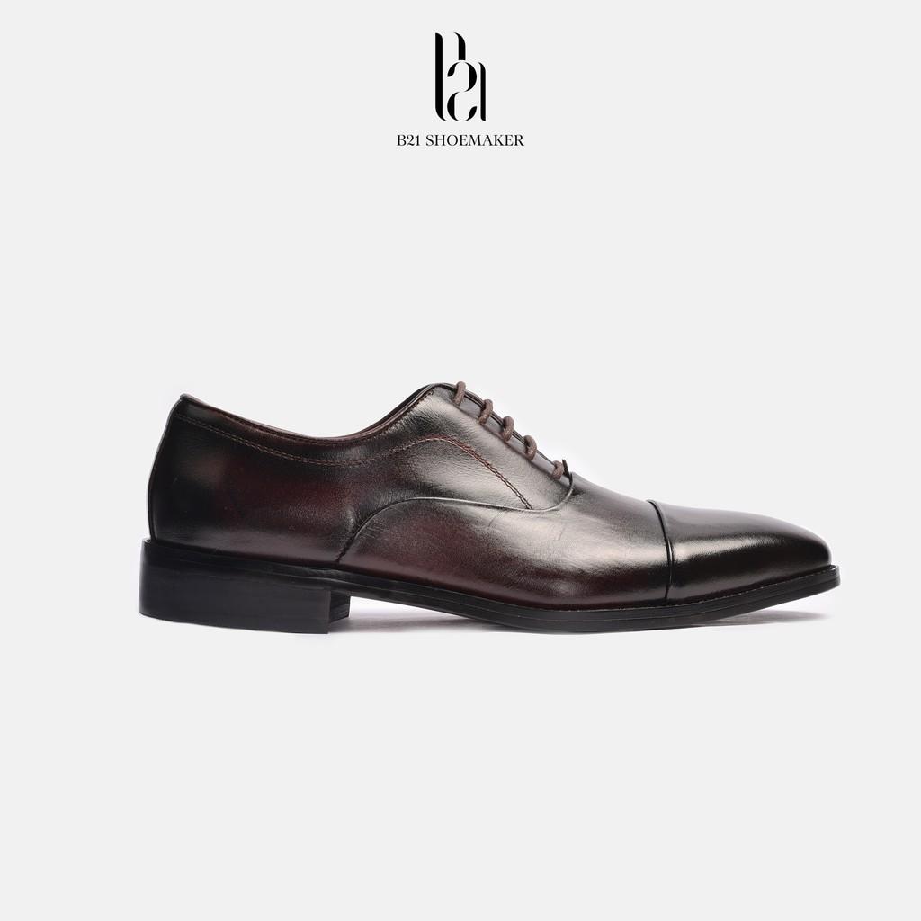 Giày Buộc Dây OXFORD Da Bò Thật Đế Phíp Gỗ Lót Giày Thoáng Khí 0,5cm Phong Cách CLASSIC Công Sở Basic - B21 Shoemaker