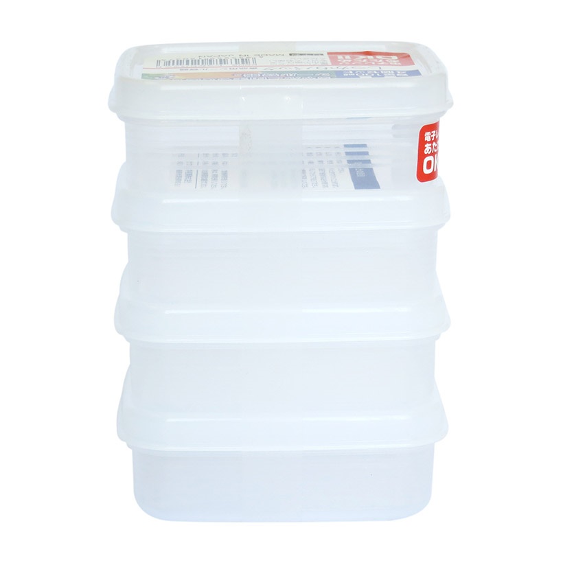 Combo 03 Set hộp nhựa Nakaya 100ml bảo quản thức ăn trong rủ lạnh, có nắp mềm - Nội địa Nhât (04 hộp/Set)