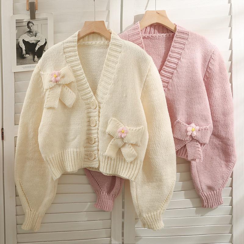 Áo len Cardigan dáng ngắn màu sắc nhẹ nhàng retro Hadu shop