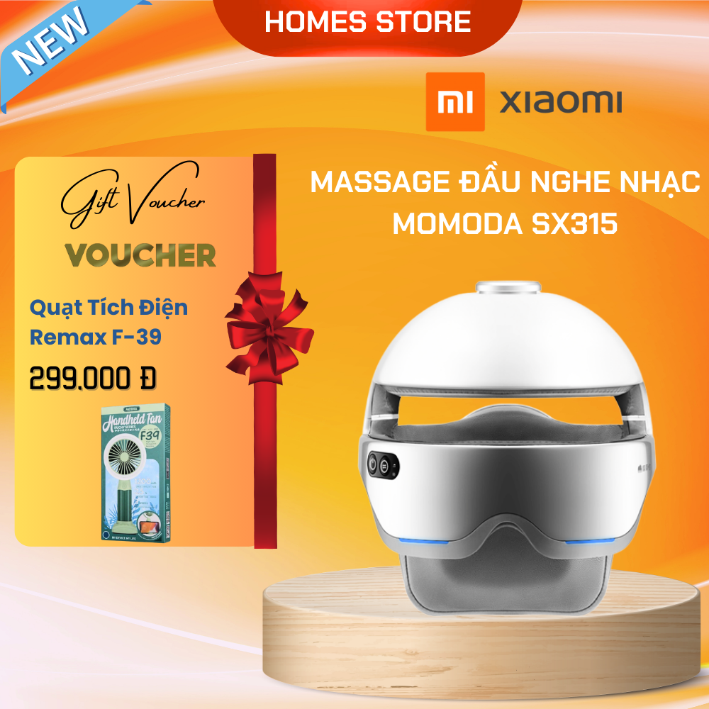 Máy Massage Đầu, Mắt XIAOMI Momoda SX315 Xoa Bóp 360 Độ, Tích Hợp Nghe Nhạc, Kết Nối App, Công Suất 7.5W - Hàng Chính Hãng