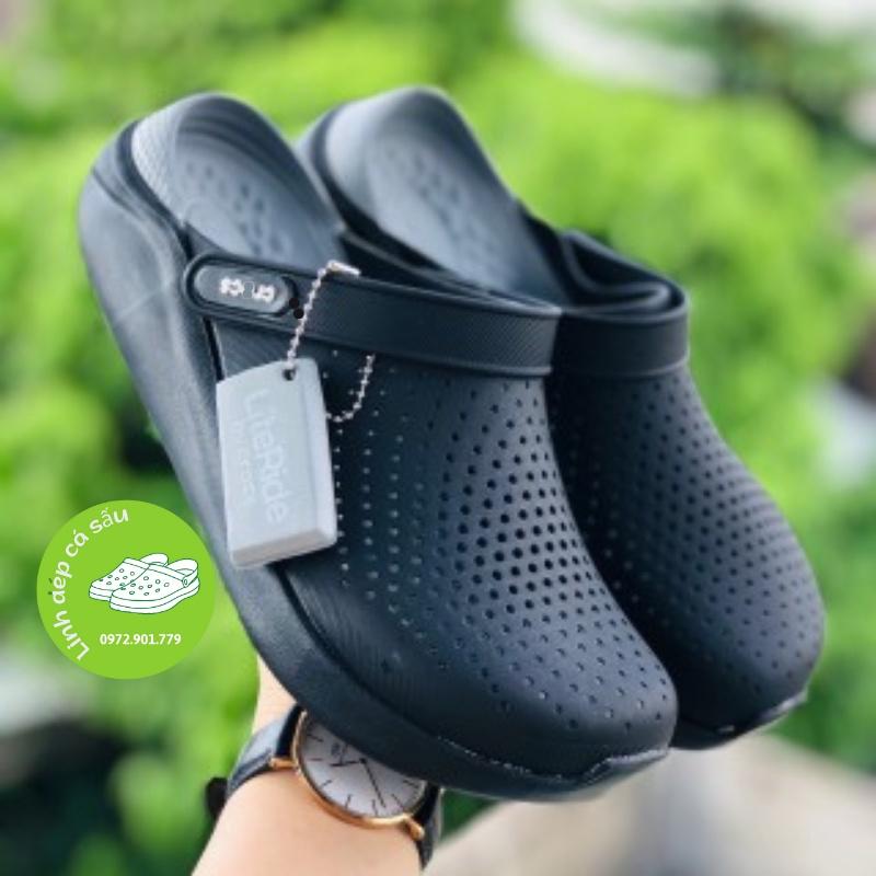Dép sục cross literide màu đen tuyền êm mềm nam nữa hàng xuất xịn, mẫu mới, full box