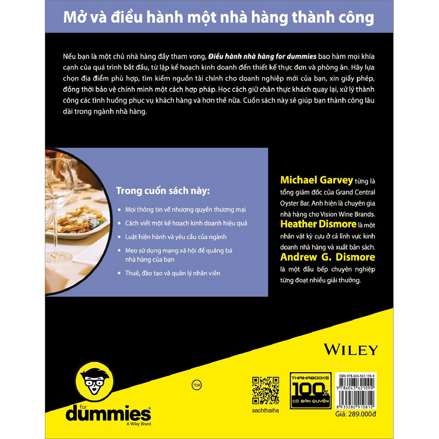 Hình ảnh Điều Hành Nhà Hàng For Dummies