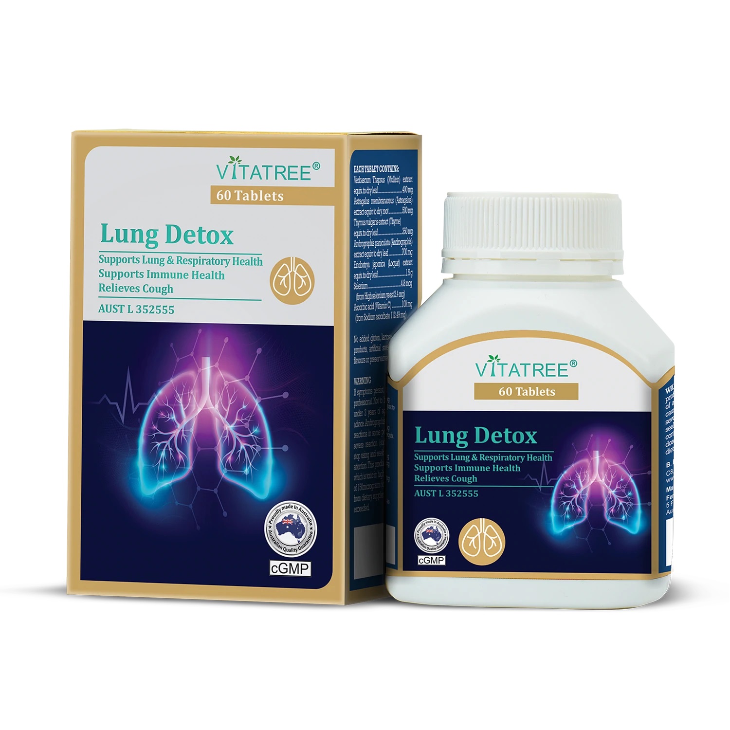 Hình ảnh Bổ phổi Úc Vitatree Lung Detox tăng cường sức khỏe hô hấp, tăng cường sức tổng thể - QuaTangMe Extaste