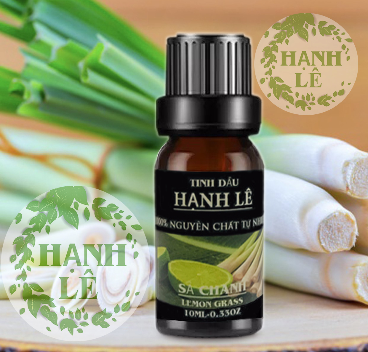Combo 2 tinh dầu cao cấp nguyên chất Hạnh Lê: Tinh Dầu Sả Chanh + Tinh Dầu Quế