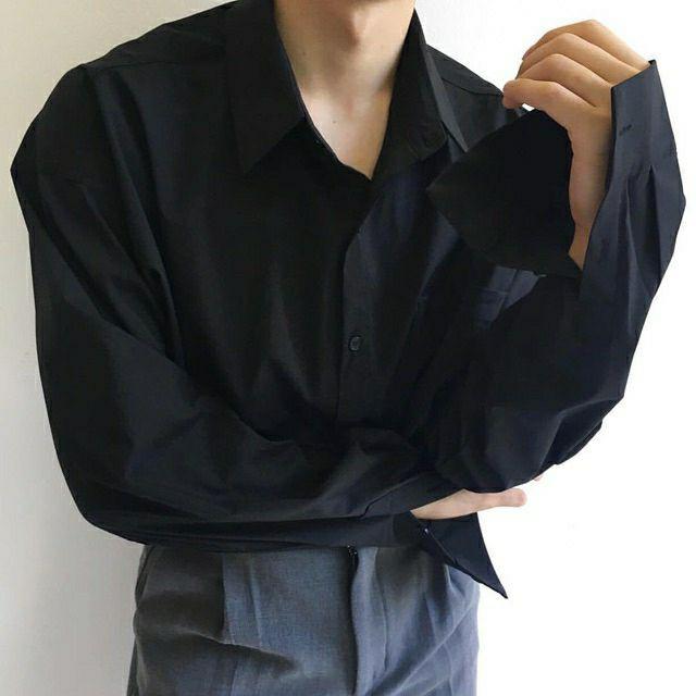 Áo Sơ Mi Đen Áo Sơ Mi Nam nữ unisex