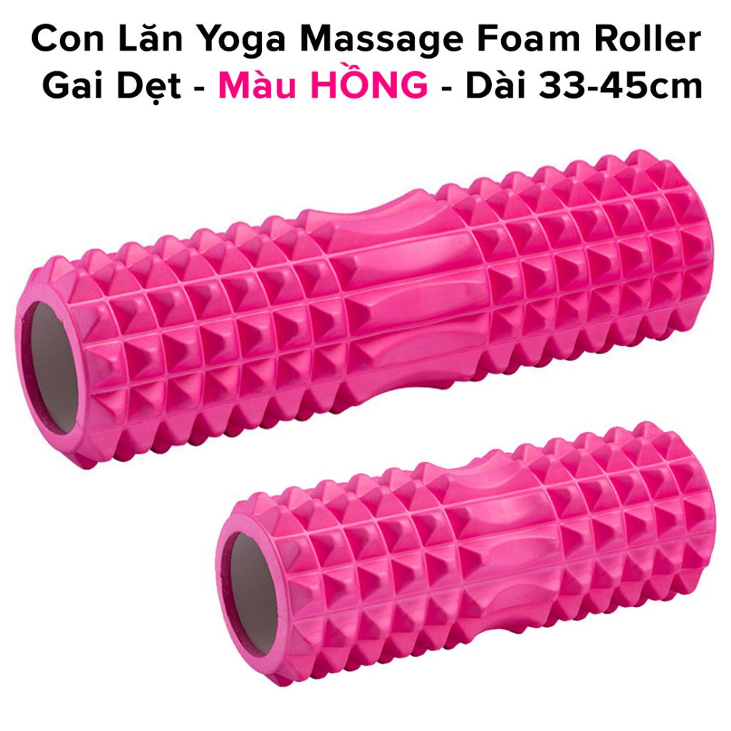Ống lăn Foam Roller Massage - Con Lăn Yoga Matxa Giãn Cơ Ống Trụ Lăn Xốp Có Gai Hãng miDoctor
