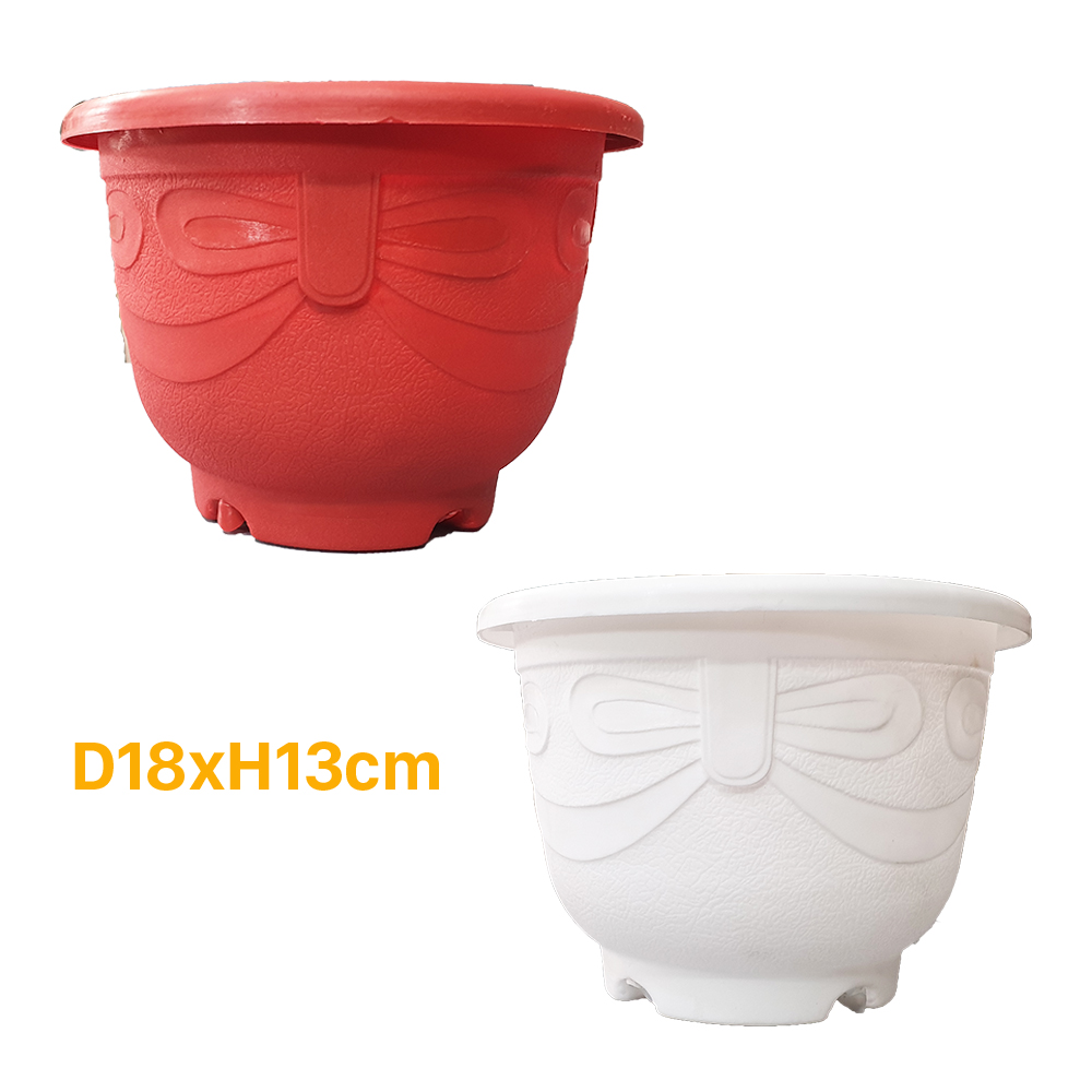 Chậu Nhựa Vành Tròn Truyền Thống Kích Thước D18x13cm - Chậu Tròn Nhựa PP bền, đẹp chuyên trồng hoa, cây cảnh, rau VTNN Nông Điền Trang
