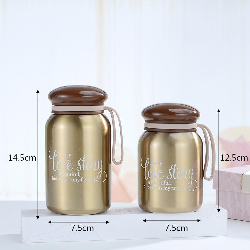 300/380Ml Dễ Thương Nấm Bình Giữ Nhiệt Thép Không Gỉ 304 Treo Tường Đôi Chân Không Di Động Người Phụ Nữ Kid Cách Nhiệt Cốc tumbler