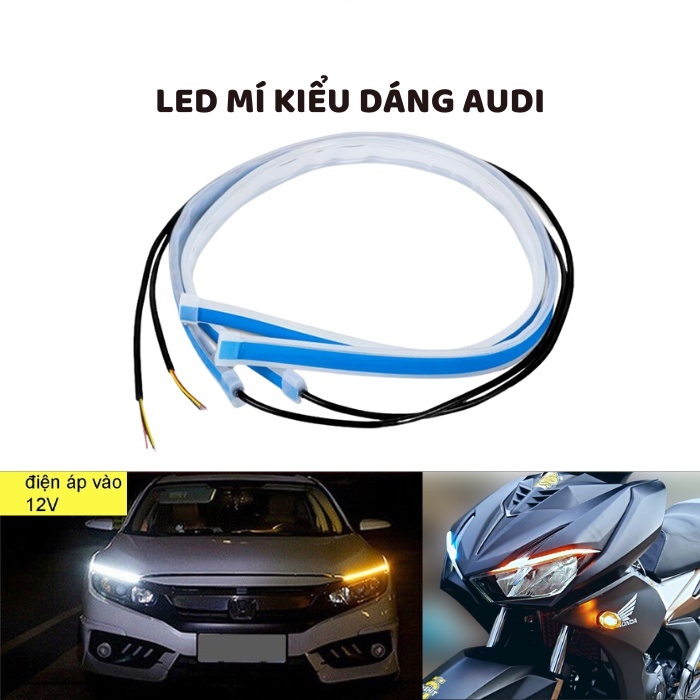 Bộ 2 dây đèn led mí xi nhan xe máy ô tô chạy đuổi kiểu audi nhiều hiệu ứng chống nước độ xe cực chất, phụ kiện đồ chơi xe hơi