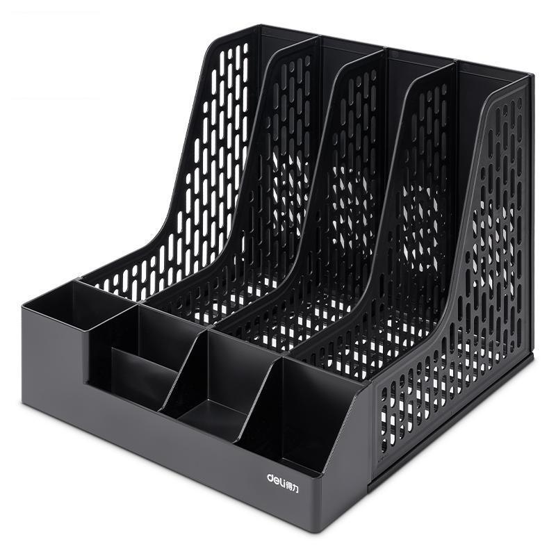 Kệ Đựng Tài Liệu 4 Ngăn - Deli 9844BES - Màu Đen