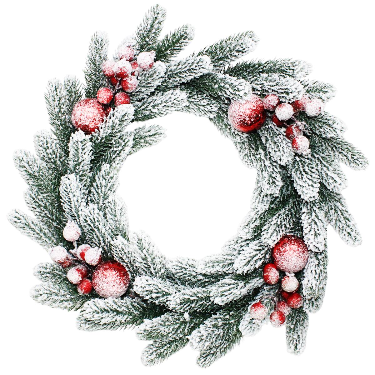 Vòng Hoa Phủ Tuyết 60 cm - Trang Trí Giáng Sinh - Chaang Chiia LP-W24-PE1-SD