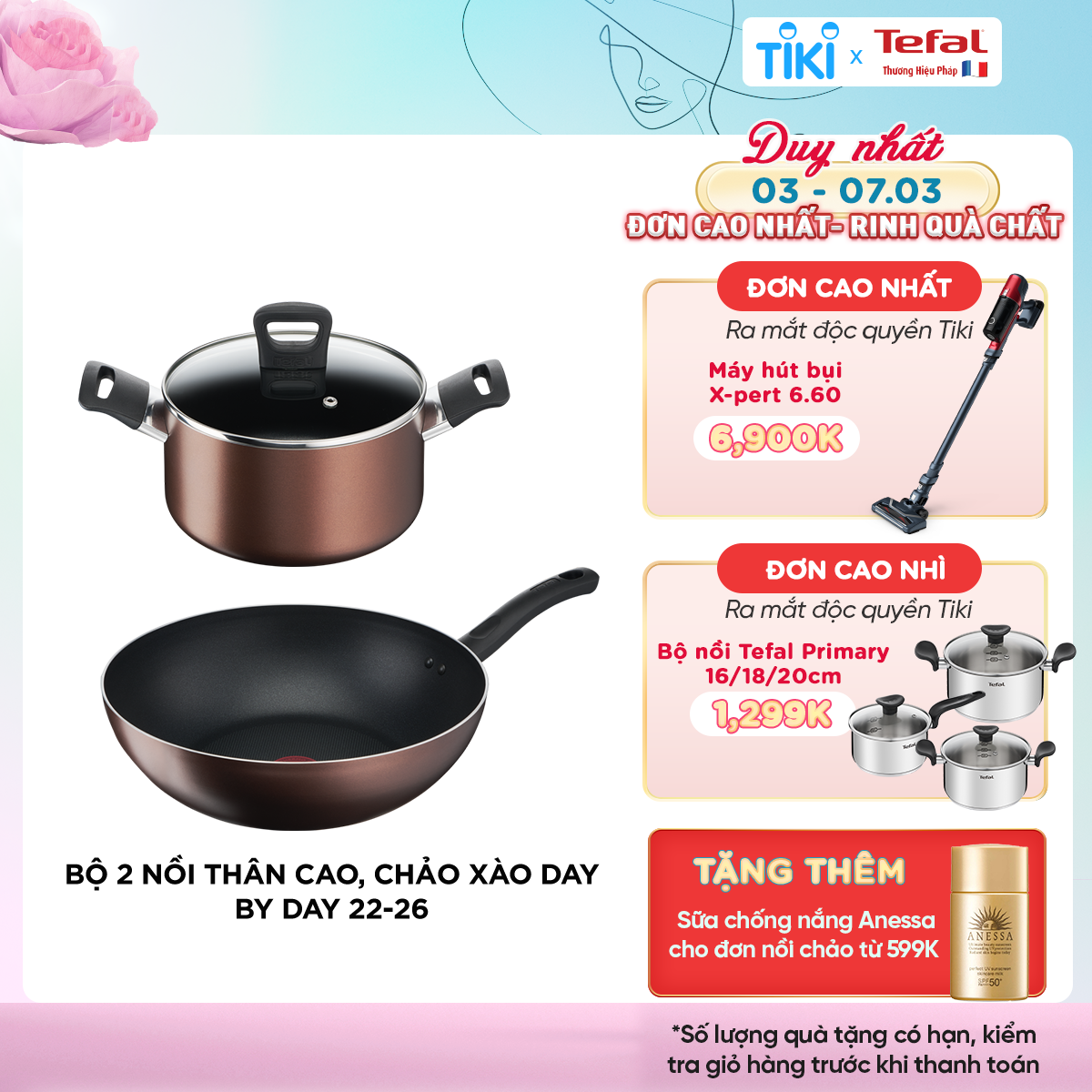 Bộ 2 nồi chảo chống dính đáy từ Tefal Day by Day dùng cho mọi loại bếp (nồi 22cm, chảo 26cm) - Hàng chính hãng