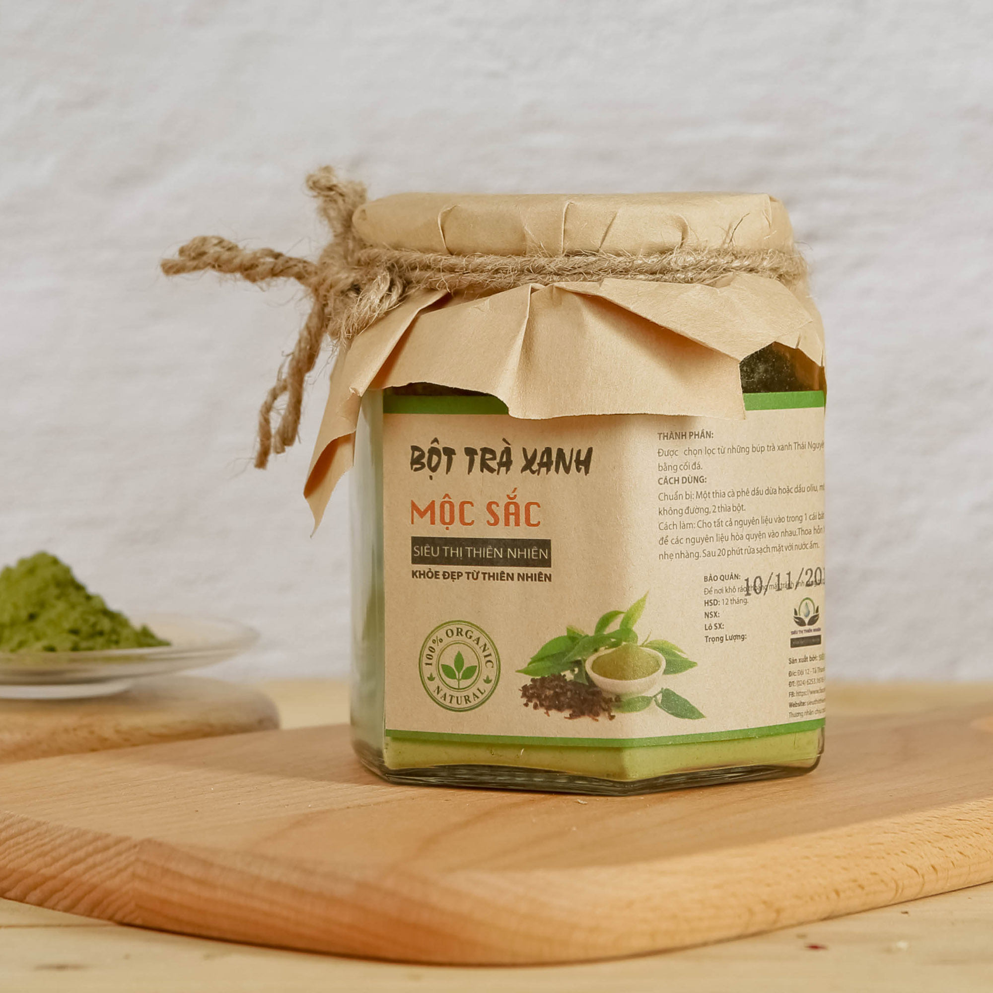 Bột trà xanh Mộc Sắc lọ thủy tinh