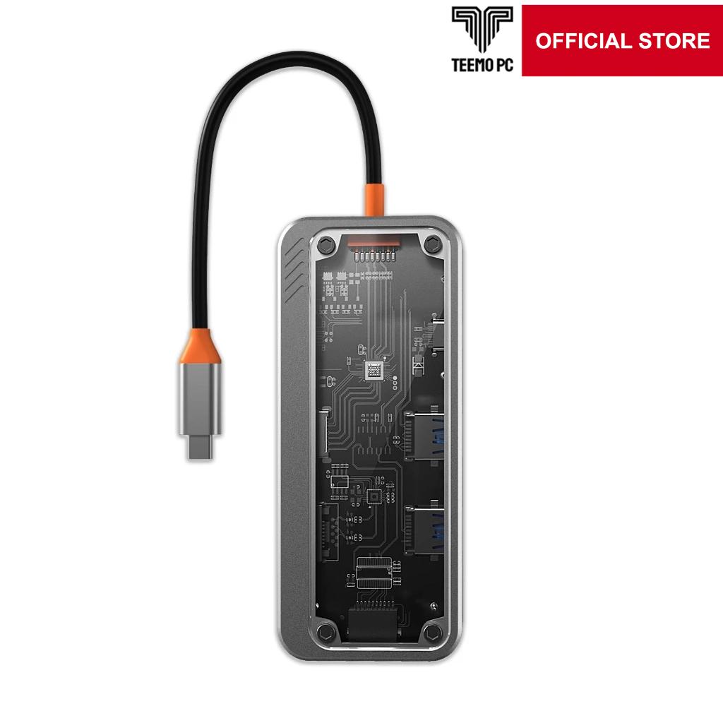 Bộ HUB TEEMO PC Chia 8 Cổng Trong Suốt USB Type C HDMI PD Dùng Cho Laptop Surface Macbook IPad Điện Thoại SW8V Hàng Chính Hãng