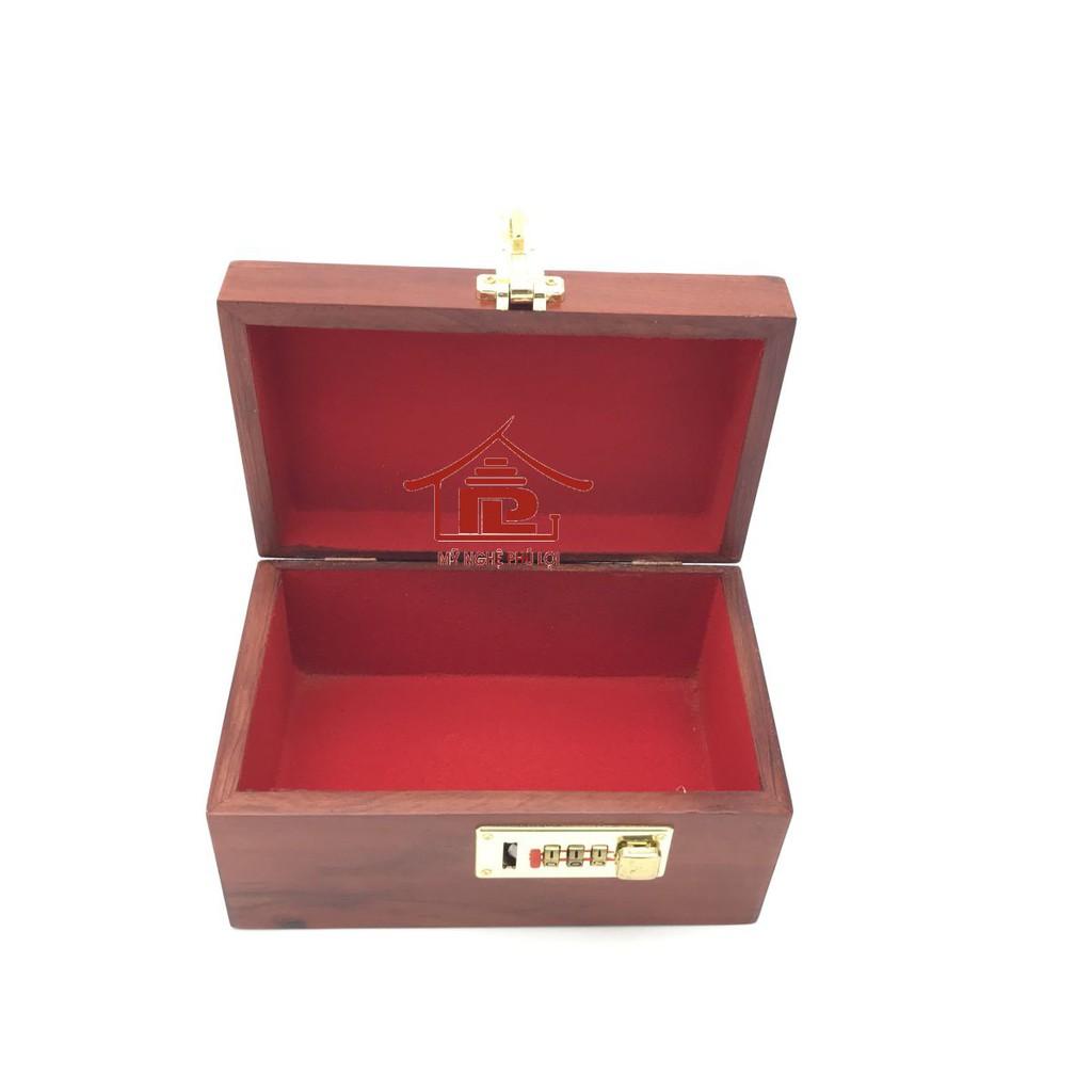 Hộp đựng trang sức, con dấu gỗ hương mặt thọ đồng
