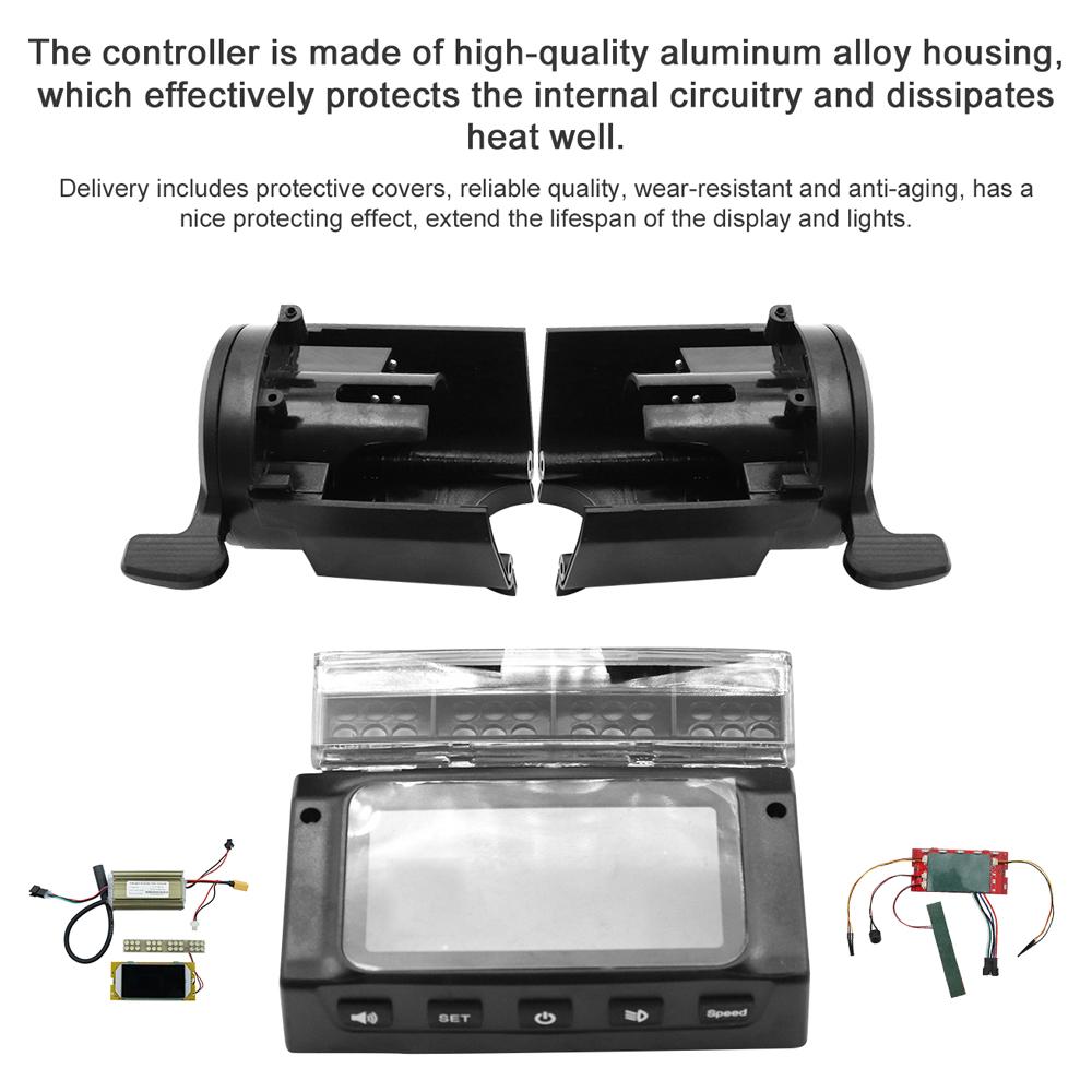 36V 350W Electric Scooter Brushless Motor Controller LCD Digital Display Panel Front Headlight Kit with Protective Cover Compatible with 8-inch KUGOO S1 S2 S3 Electric Scooter